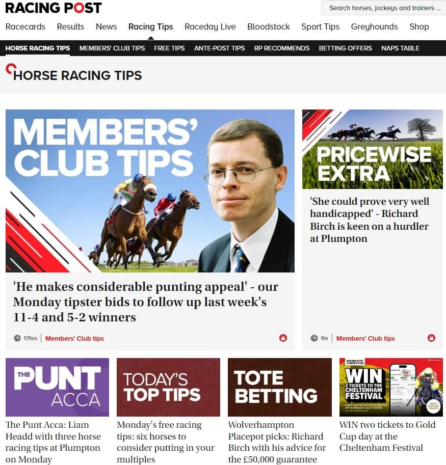 Racing Post use some of the best horse racing tipsters around